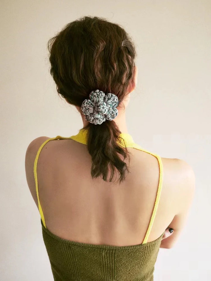 Crochet Flower Hair Ties