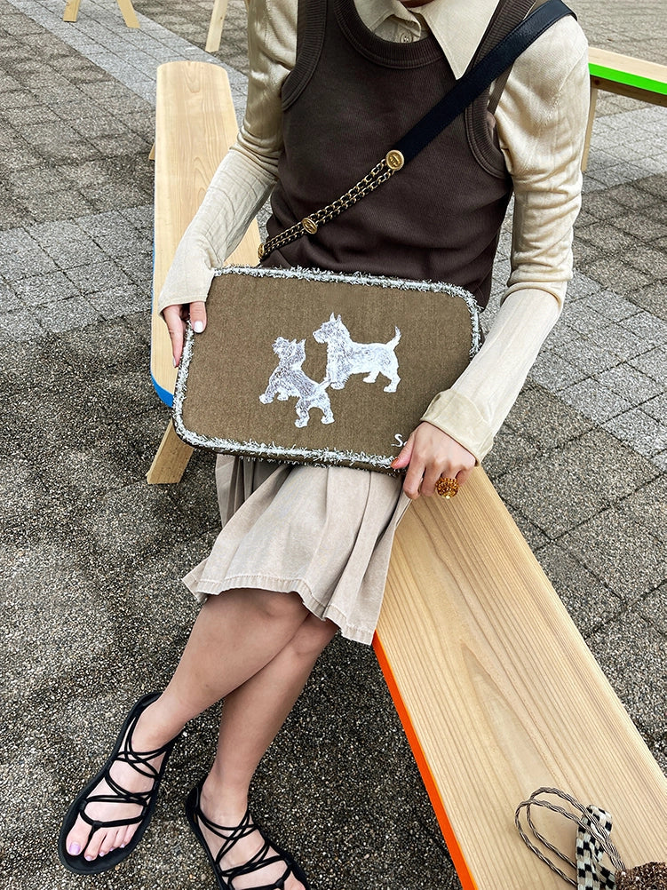Embroidered Puppy Laptop Bag - TRLab Shop