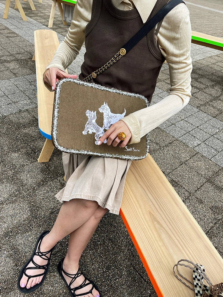 Embroidered Puppy Laptop Bag - TRLab Shop