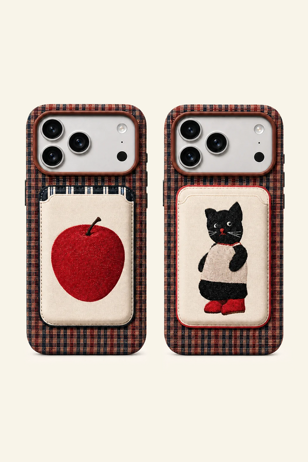 Porte-cartes MagSafe pour iPhone Chat et Apple