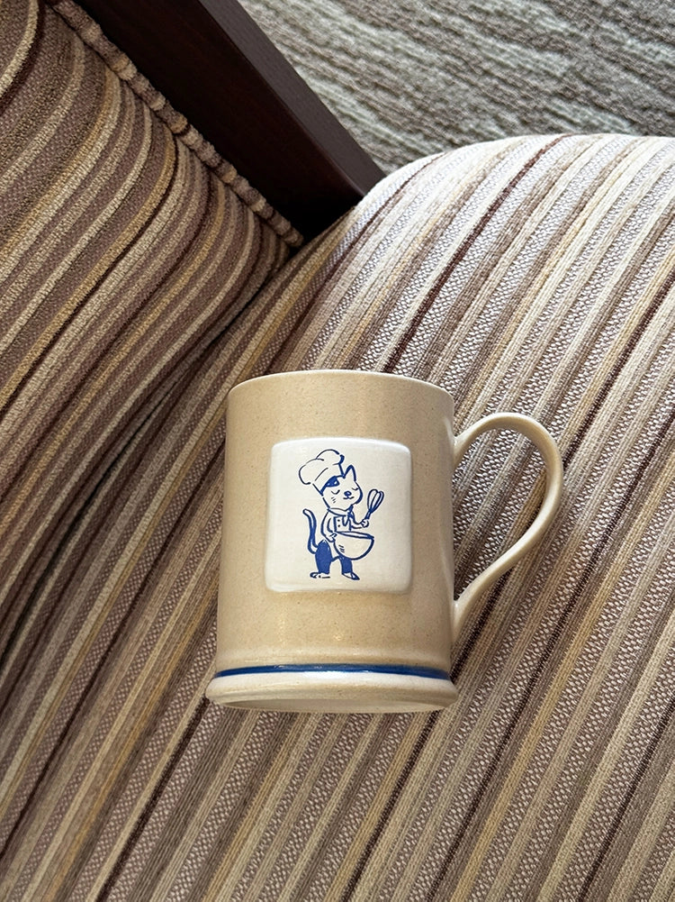 Joyful Kitty Chef Hand-Painted Mug - TRLab Shop
