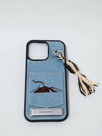 Embroidered tent-shaped phone case from TRLab Shop, featuring detailed embroidery and a compact design for smartphones.