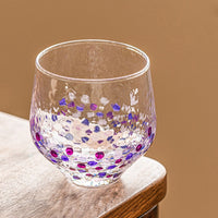 Colorful Polka-Dot Hammered Glass Cup