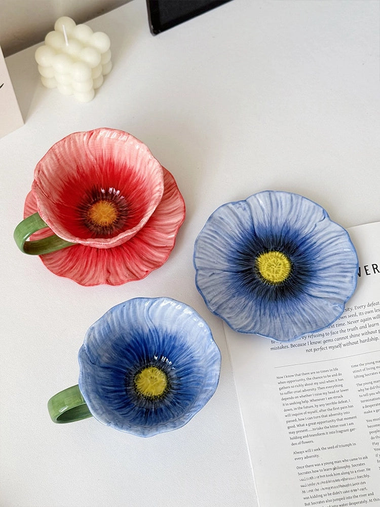 Floral Ceramic Cup & Saucer Set - TRLab Shop
