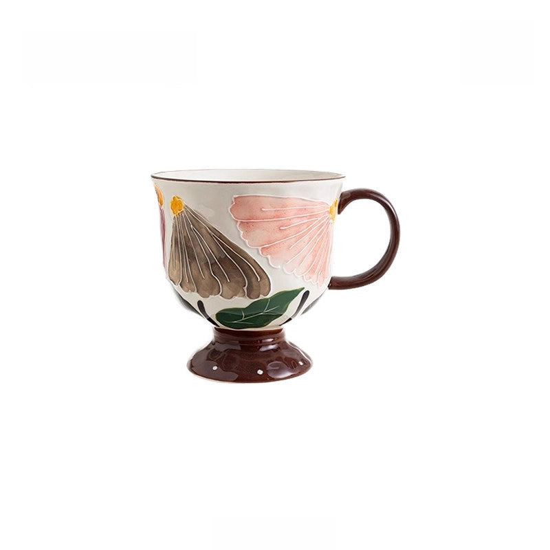 Floral Wildness Embossed Ceramic Cup