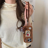 Embroidery tulip design on a TRLab Shop phone case with detailed floral embroidery on a protective phone cover.