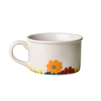Hand-Painted Floral Mug & Plate Set