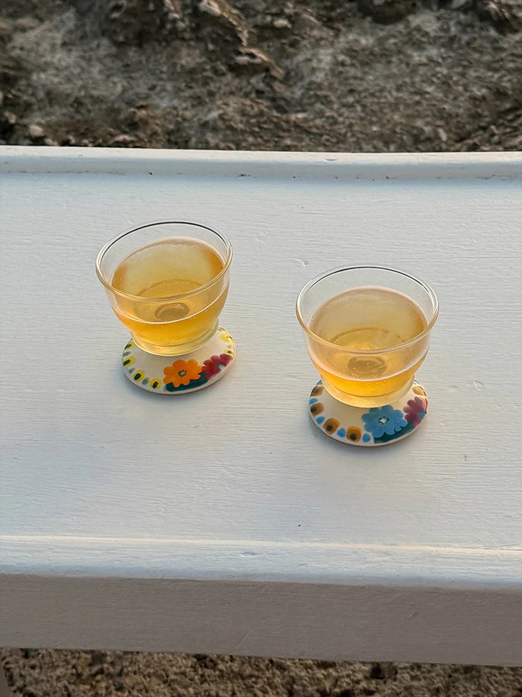 Hand-Painted Floral Sake Cup - TRLab Shop