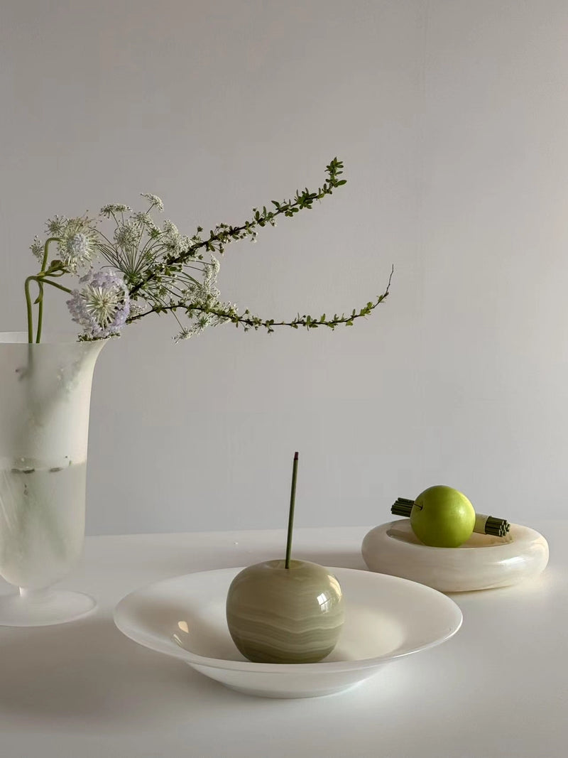 Natural Jade Apple Incense Holder Gift Set - TRLab Shop
