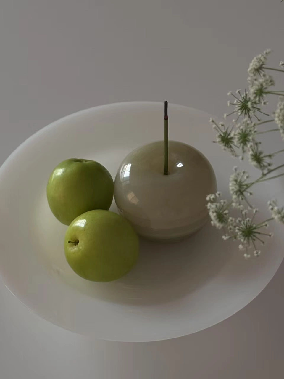 Natural Jade Apple Incense Holder Gift Set - TRLab Shop