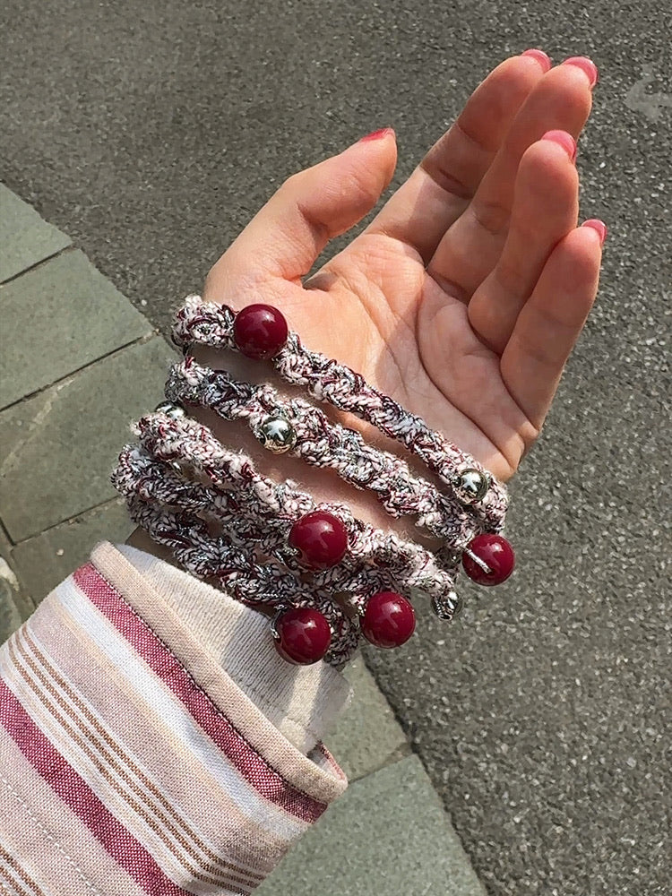 Berry & Silver Dot Twist Phone Strap - TRLab Shop