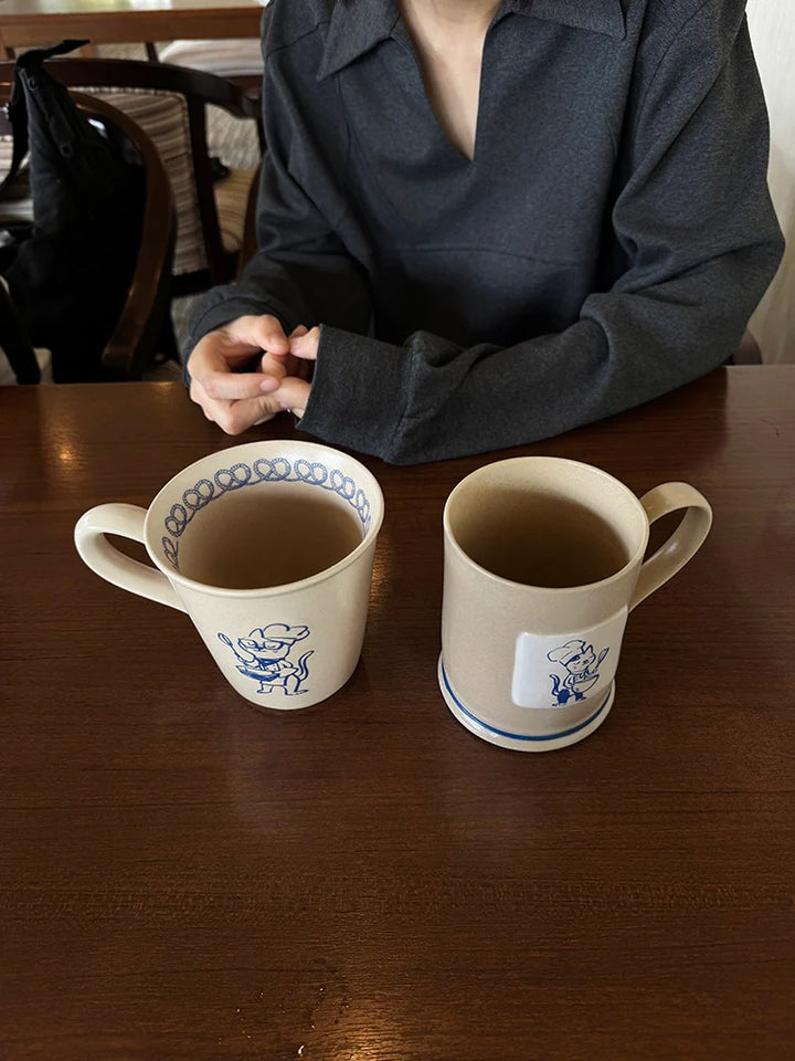 Joyful Kitty Chef Hand-Painted Mug