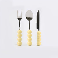 Cream-Textured Stainless Steel Cutlery Set - TRLab Shop
