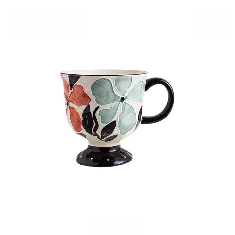 Floral Wildness Embossed Ceramic Cup