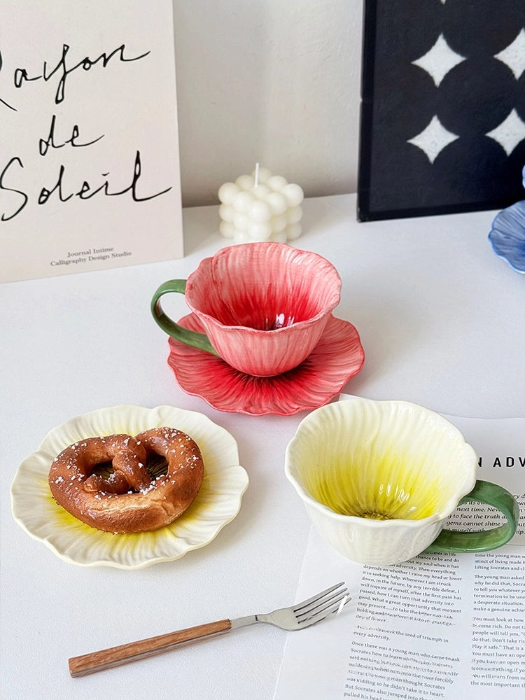 Floral Ceramic Cup & Saucer Set - TRLab Shop