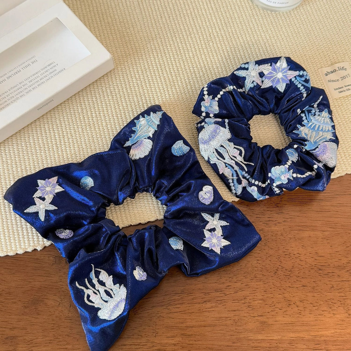 Deep-Sea Alabaster Wavy Hem Scrunchie - TRLab Shop