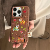 Embroidered pony design phone case by TRLab Shop featuring colorful, detailed embroidery on a protective cover.