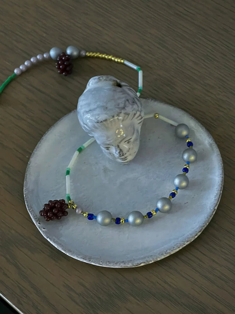 Sorbet Grapes Beaded Necklace - TRLab Shop