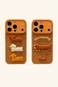 Autumn Puppy Embroidered Phone Case