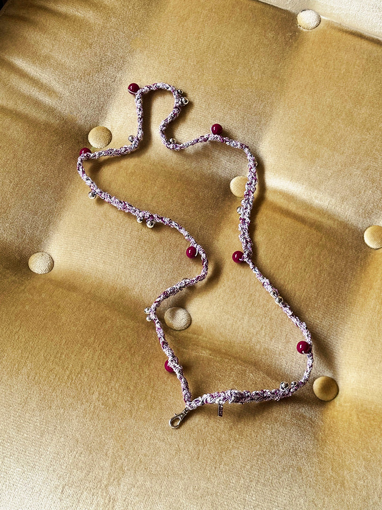 Berry & Silver Dot Twist Phone Strap - TRLab Shop