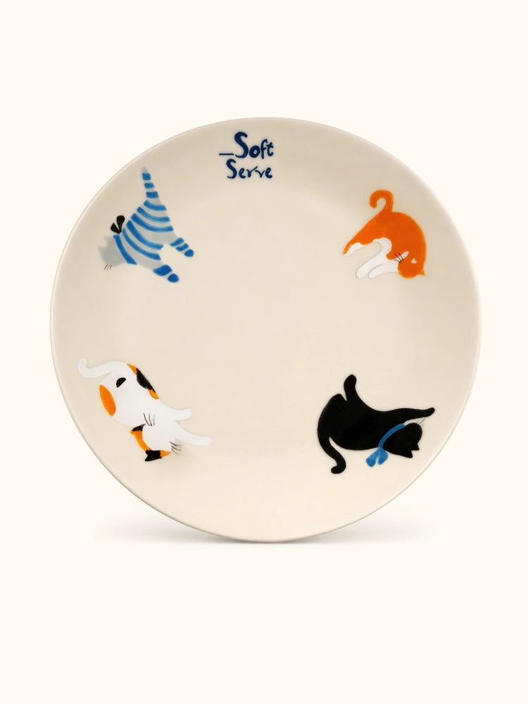 Cat Nap Hand-Painted Ceramic Plate