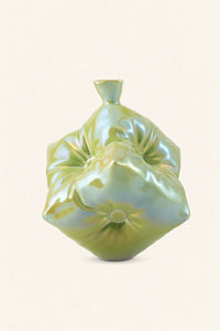 Yifan Renxu Studio ceramic art dice pillow vase with geometric design and smooth finish, decorative ceramic vase for home display