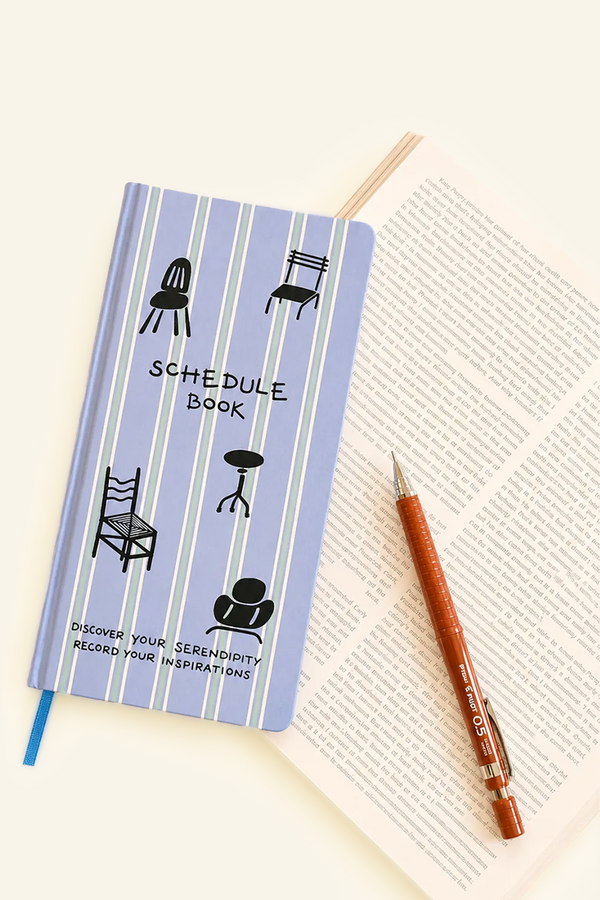 Chair Study Blue Paper Schedule Book