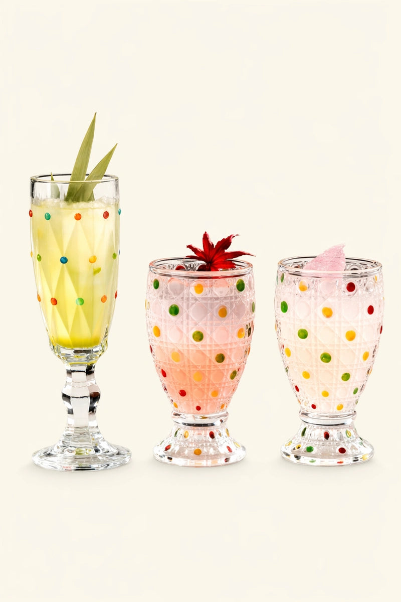 Colorful Polka-Dot Textured Glass