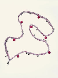 Berry & Silver Dot Twist Phone Strap