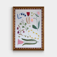 Garden Alphabet Wood Framed Mirror - A