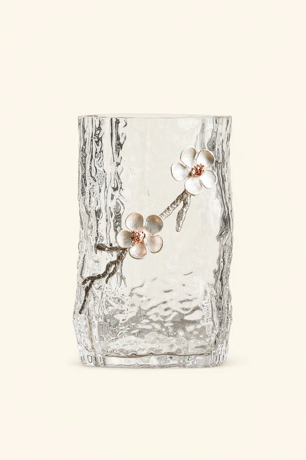 Floral Hammered Glass