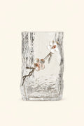Floral hammered glass decorative item with floral patterns and textured surface, designed by TRLab Shop for elegant home decor.