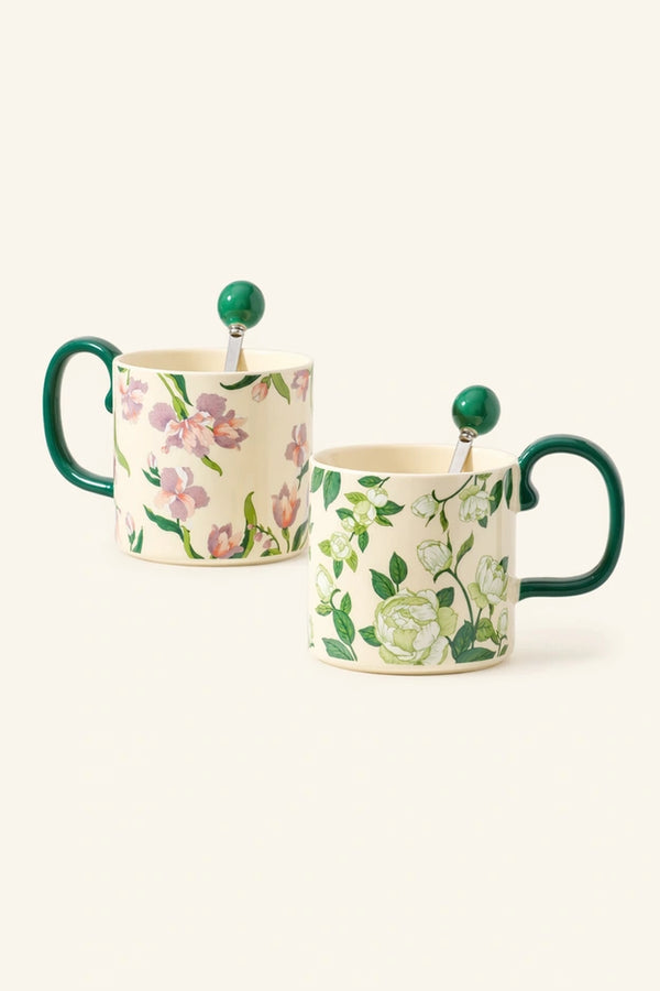French-Style Camellia Ceramic Mug