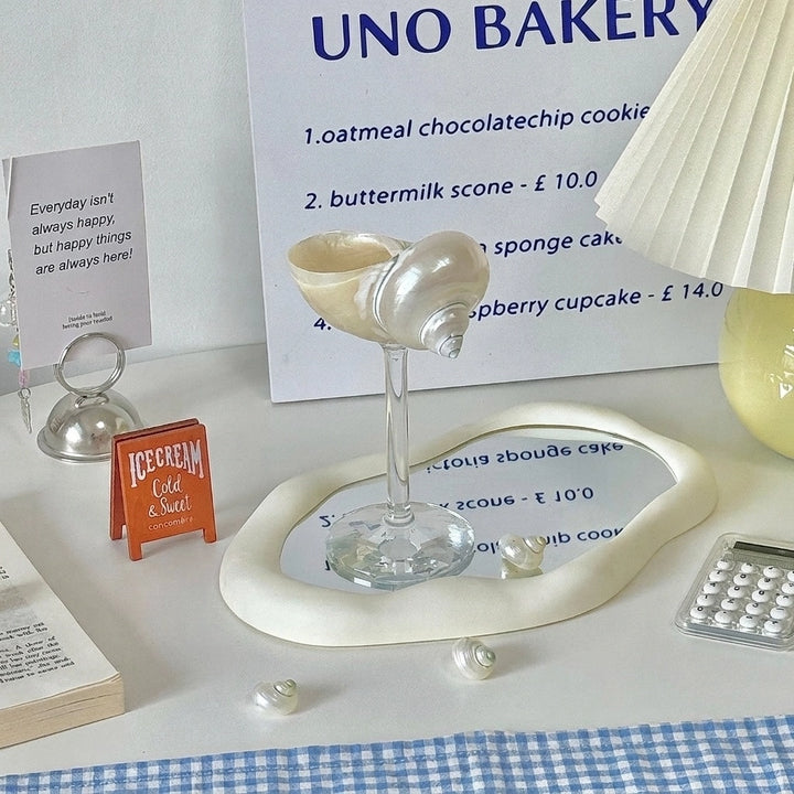 Silver & Green Conch Wine Glass