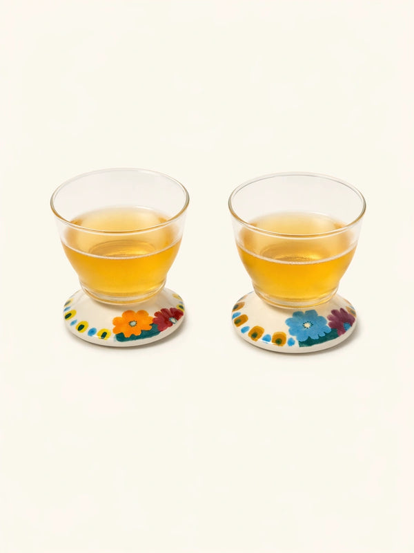 Hand-Painted Floral Sake Cup