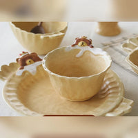 Crown Bear Golden Ceramic Bowls