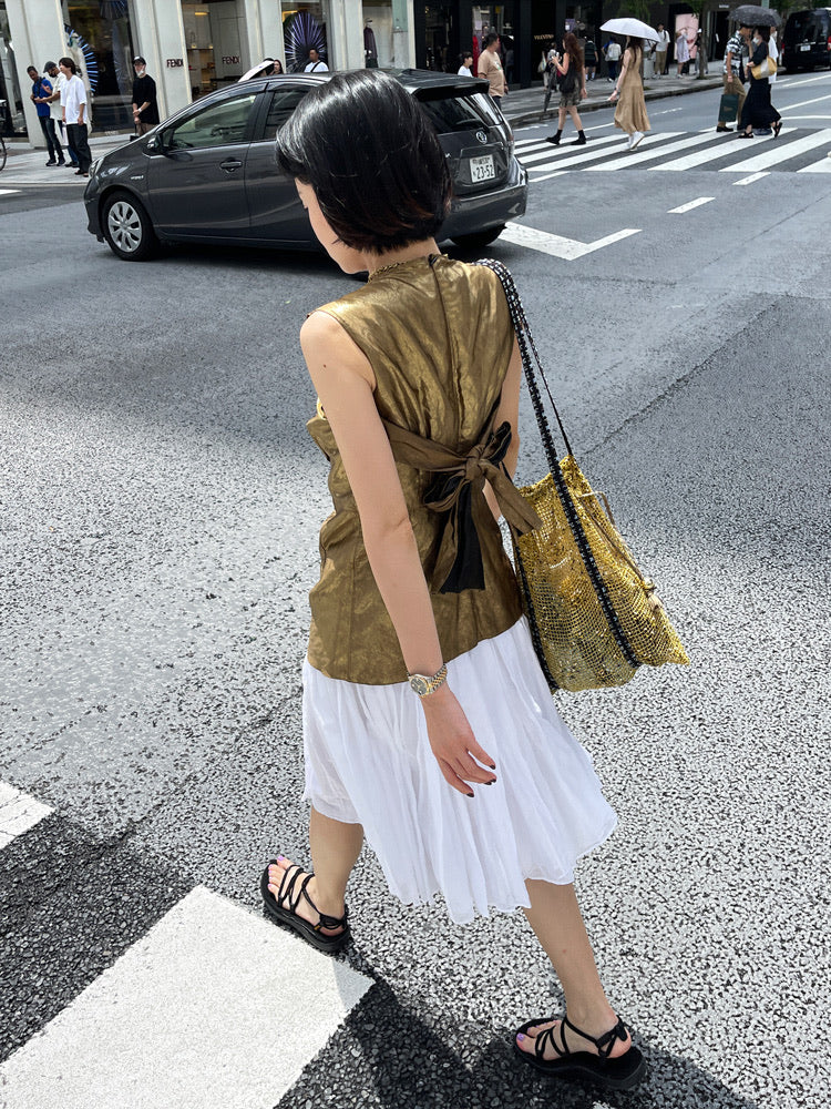 Sorbet Waffle Mesh Drawstring Tote Bag - TRLab Shop