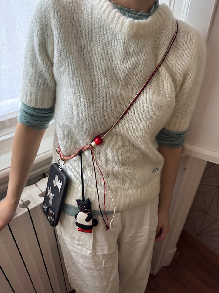 Black Cat Adjustable Crossbody Strap