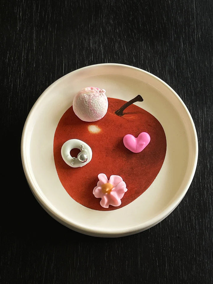 Red Apple Small Ceramic Plate