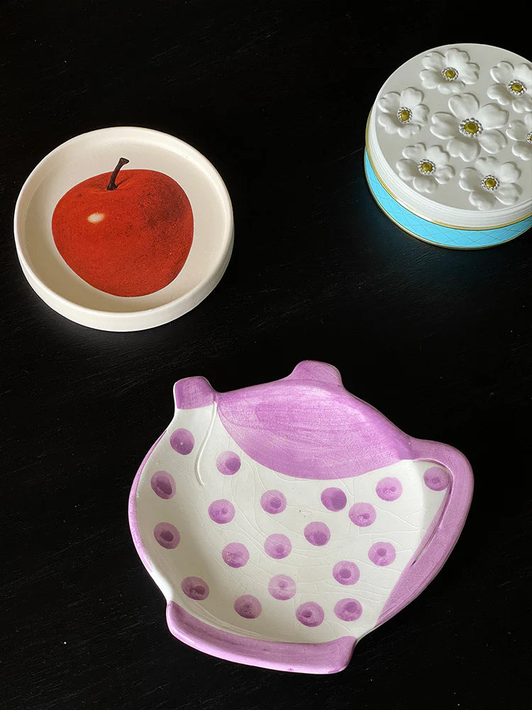 Red Apple Small Ceramic Plate - TRLab Shop