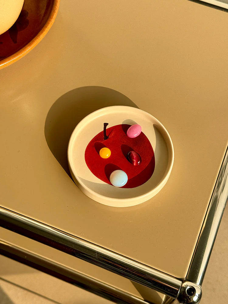 Red Apple Small Ceramic Plate