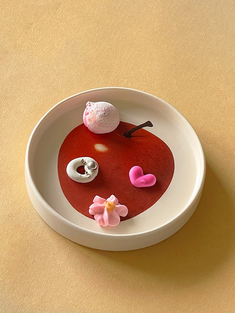Red Apple Small Ceramic Plate