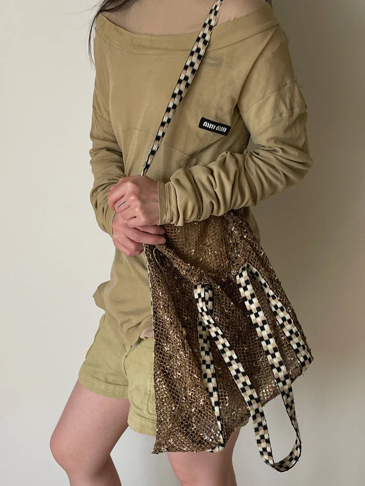 Sorbet Waffle Mesh Shoulder Bag - TRLab Shop