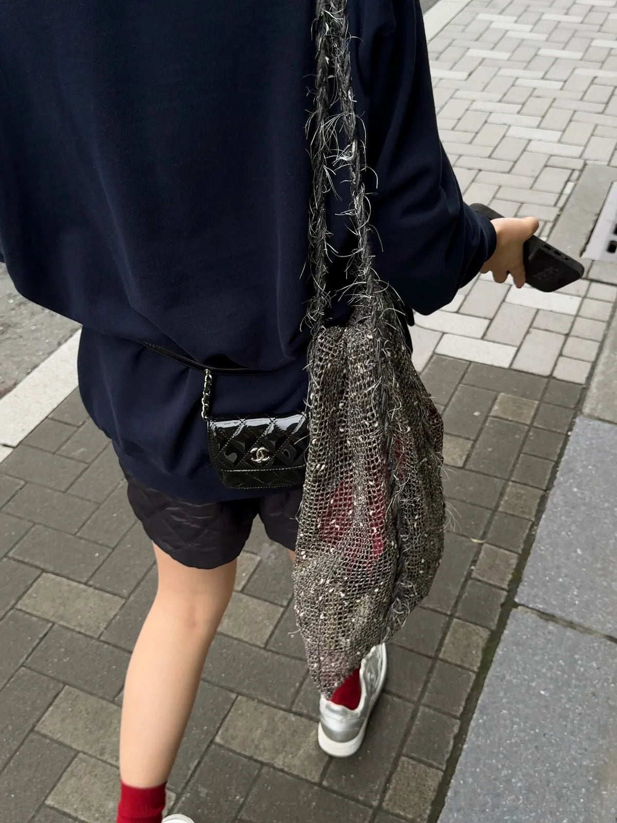 Sorbet Shiny Waffle Drawstring Tote Bag - TRLab Shop