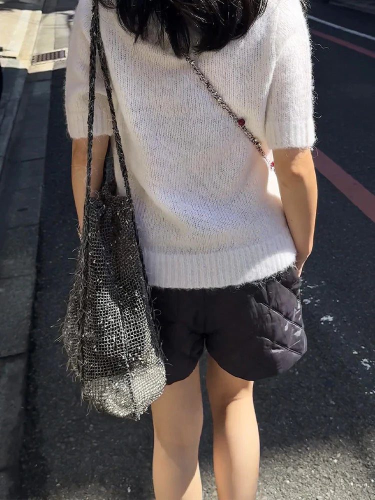 Sorbet Shiny Waffle Drawstring Tote Bag - TRLab Shop