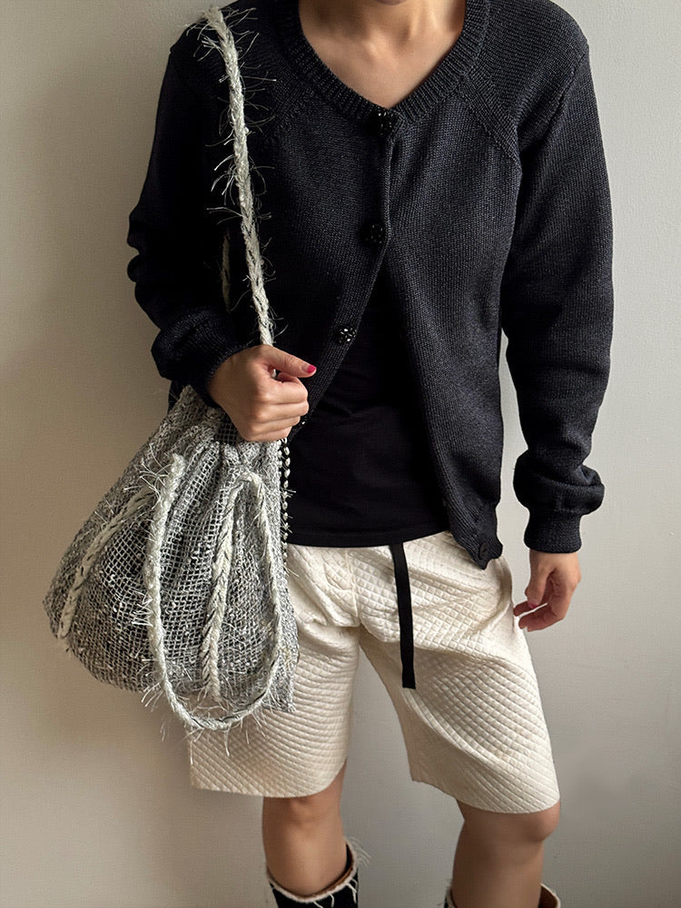 Sorbet Shiny Waffle Drawstring Tote Bag - TRLab Shop