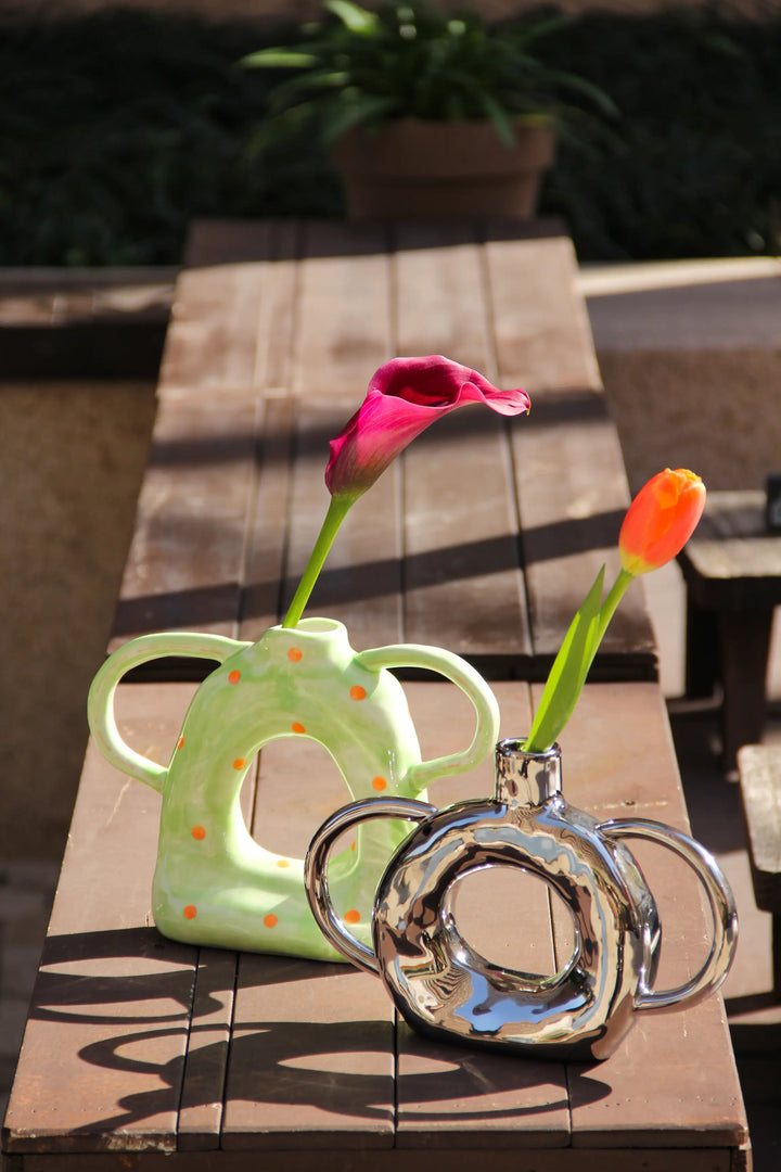 Ceramic Donut Twin-Handled Vase