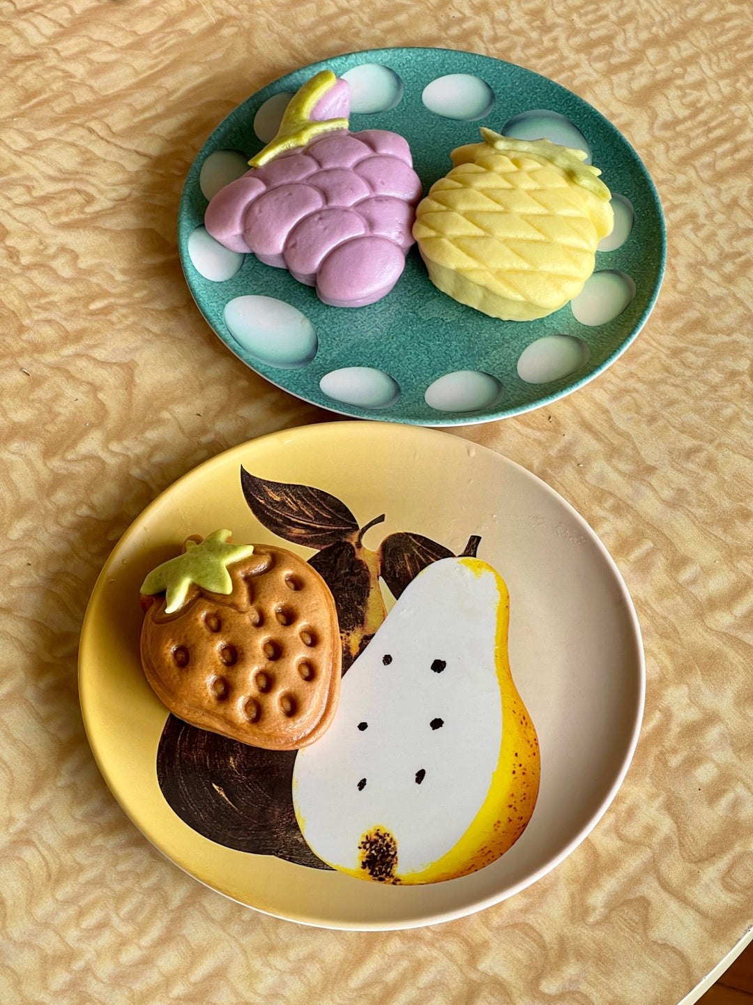 Double Pear & Egg Bamboo Fiber Plate