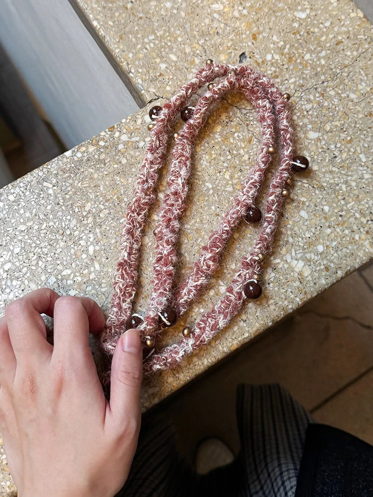 Colorful Pom & Braid Phone Strap