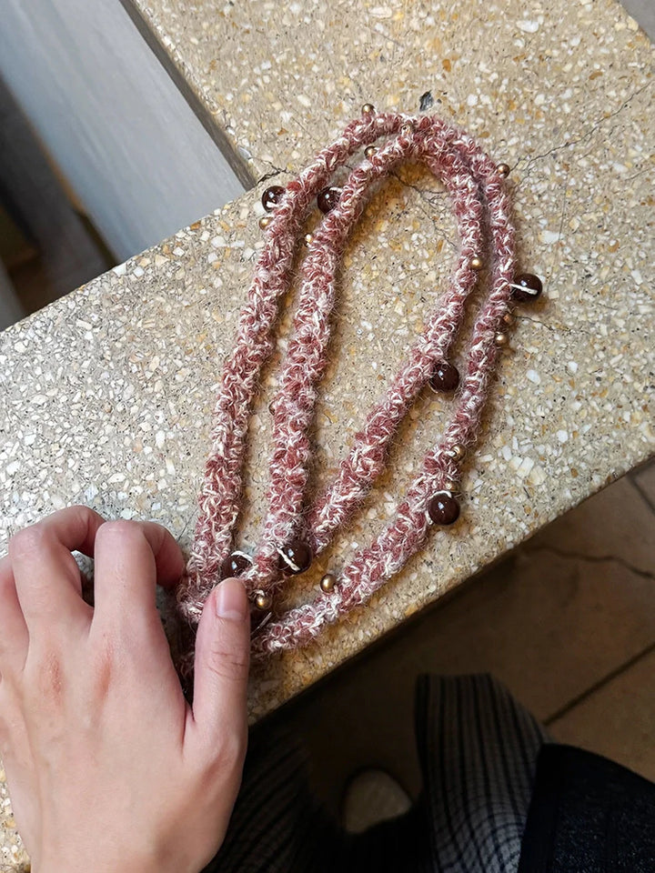 Colorful Pom & Braid Phone Strap